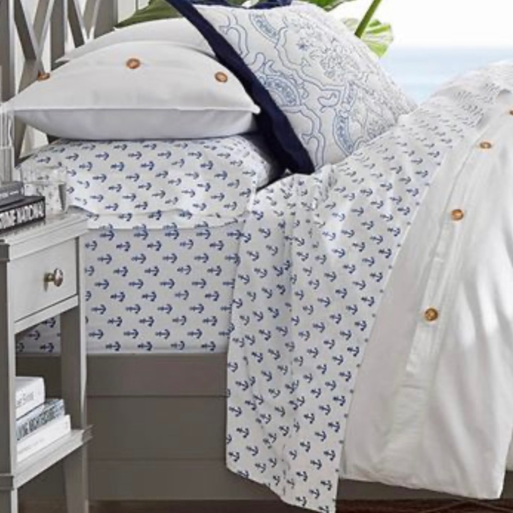 Pottery barn kids anchor organic sheet set - full
